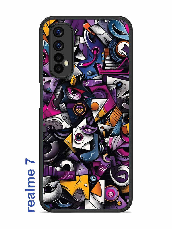 Realme 7 Abstract Geometric Graffiti Chaos
