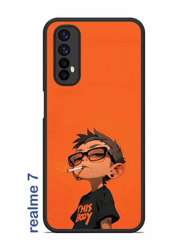 Realme 7 Vibrant Orange Attitude Cartoon