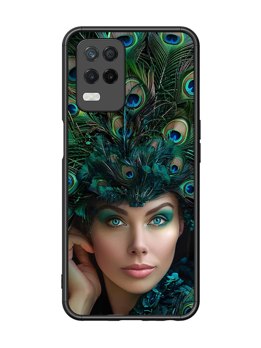Realme Narzo 30 5G Girl with peacock feather Crown