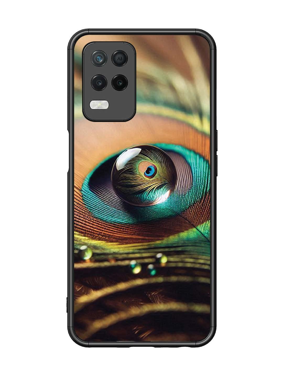 Realme Narzo 30 5G Water Drop On Peacock Feather