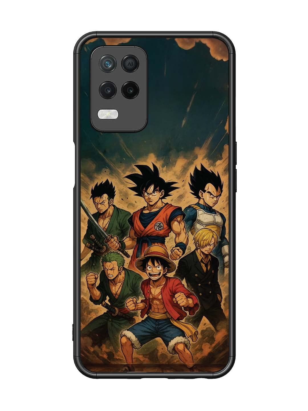 Realme Narzo 30 5G OnePiece n Dragon Ball Z in one team