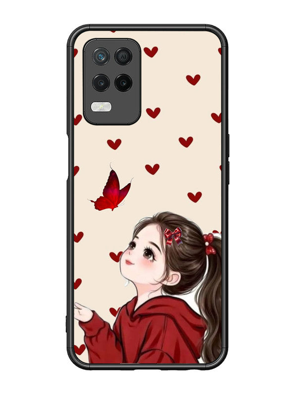 realme 8 5G Beautiful girl with red butterfly