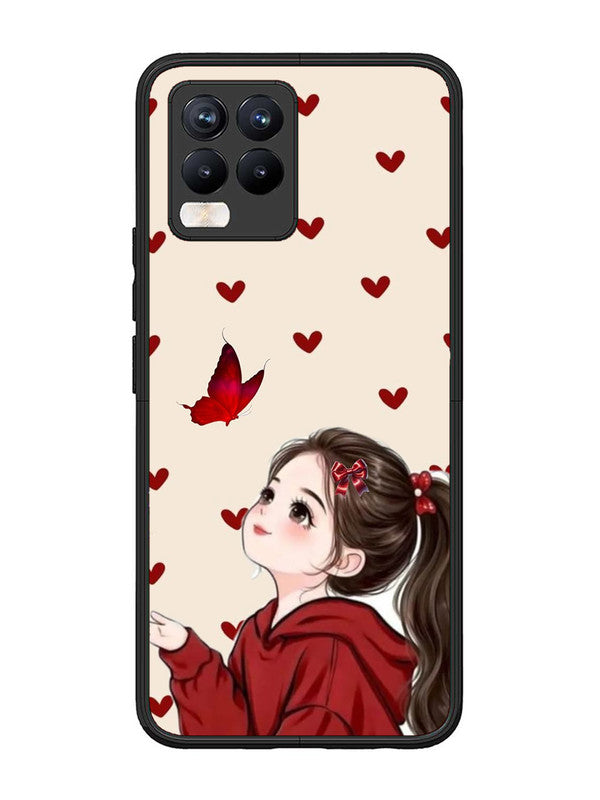 realme 8 Pro Beautiful girl with red butterfly
