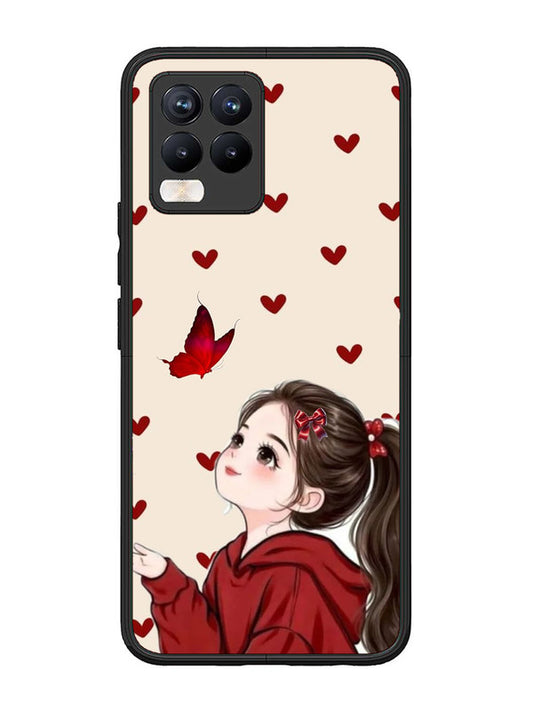 realme 8 Pro Beautiful girl with red butterfly
