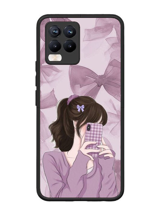 realme 8 Pro Pinky Girl taking selfie