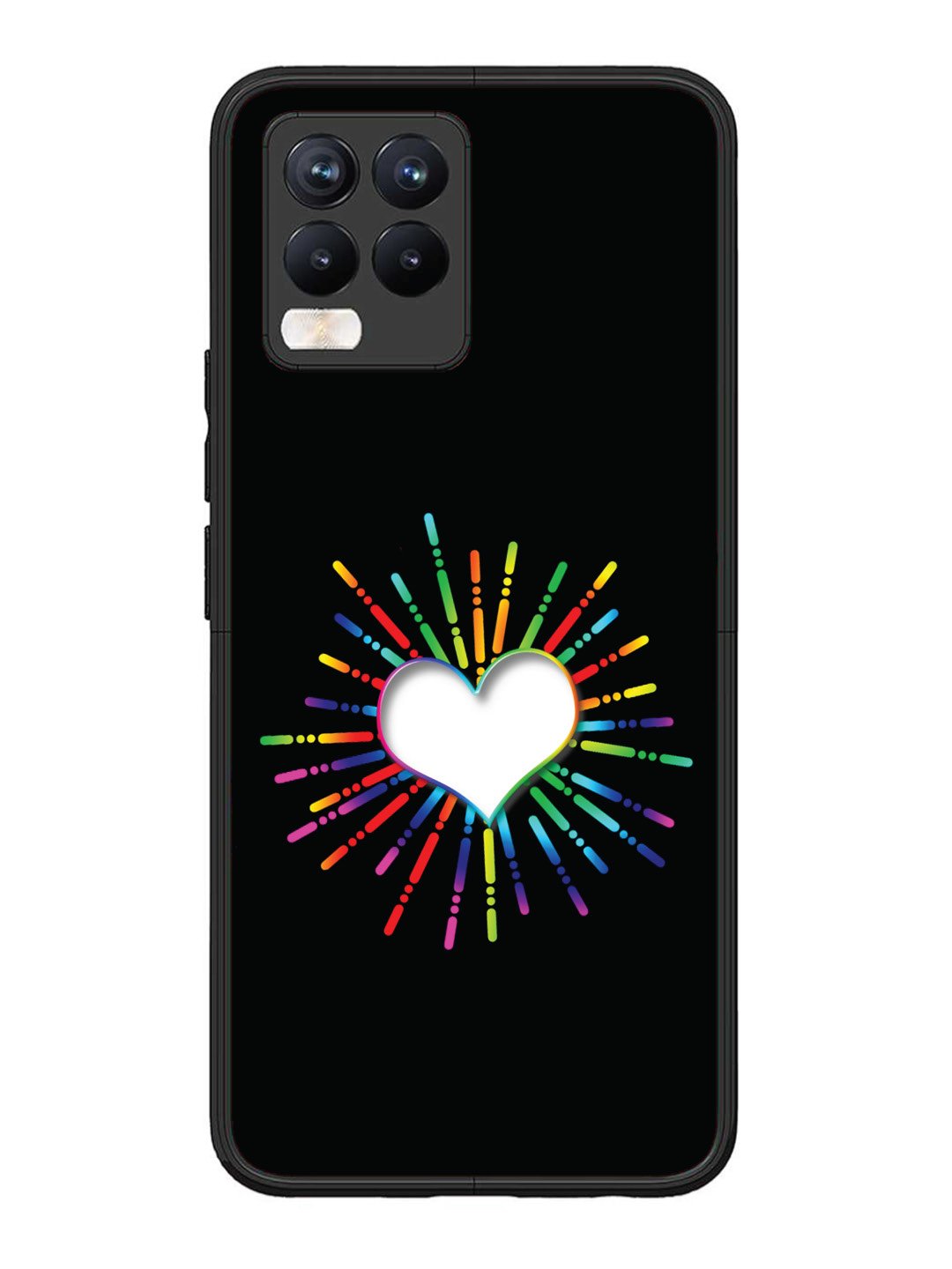 Realme 8 Pro Colourful Heart on Black