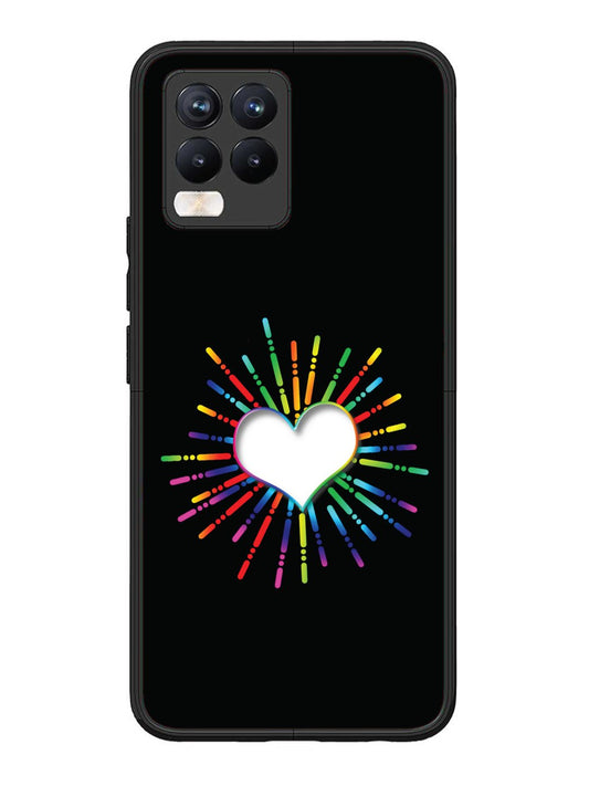 Realme 8 Pro Colourful Heart on Black
