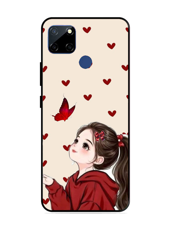 realme C12 Beautiful girl with red butterfly