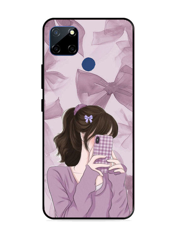 realme C12 Pinky Girl taking selfie