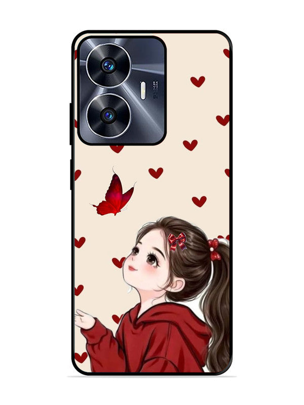 realme C55 Beautiful girl with red butterfly
