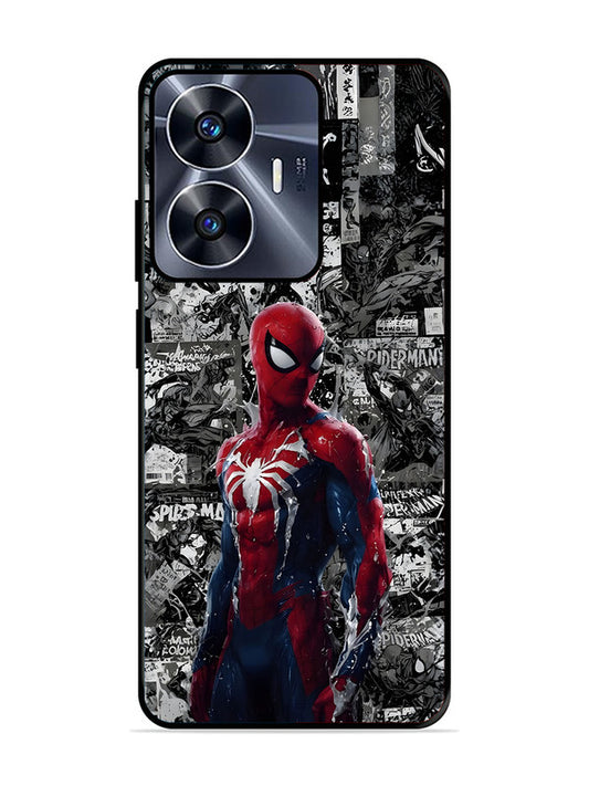 realme C55 Spiderman Highlighted on News Paper