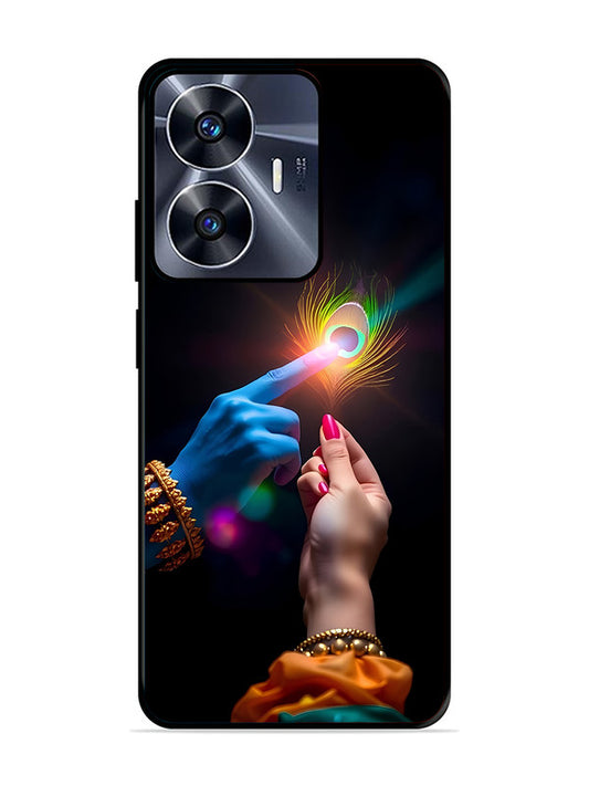 realme C55 Radha Krishna touching feather
