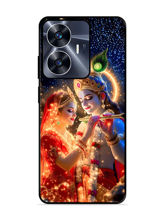 realme C55 Radha Krishna posing with flute