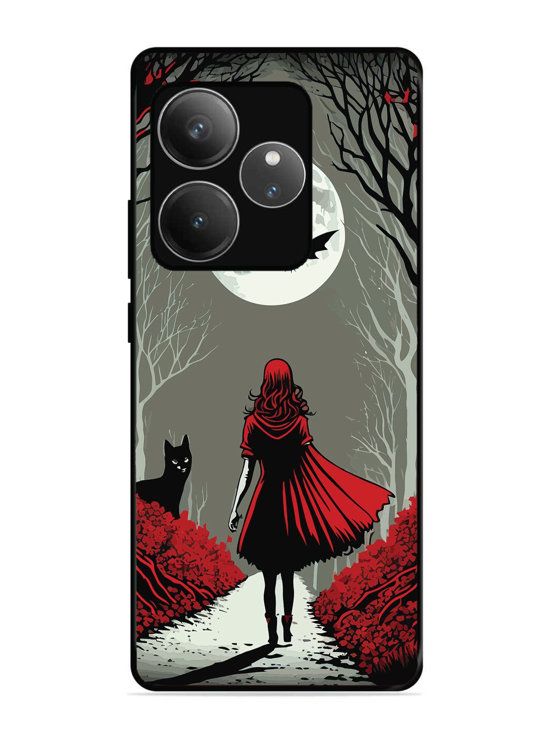 Realme GT6 Scarlet Girl in Red Forest