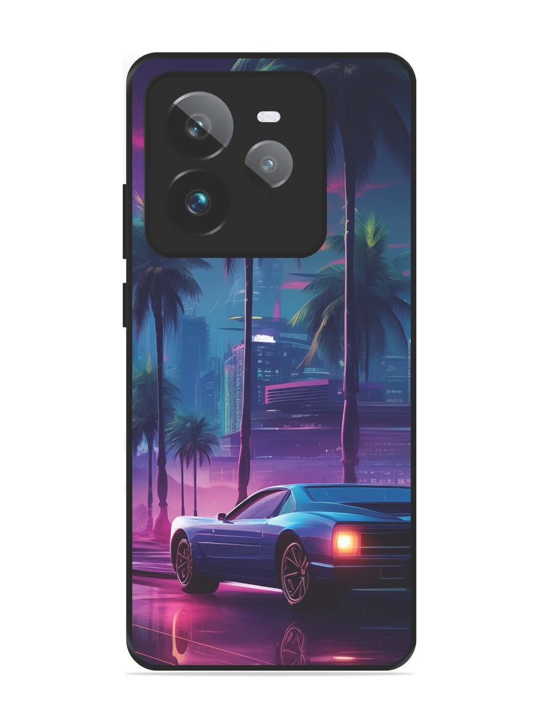 Realme GT7 Pro sunset-sports-car-city-palm-trees