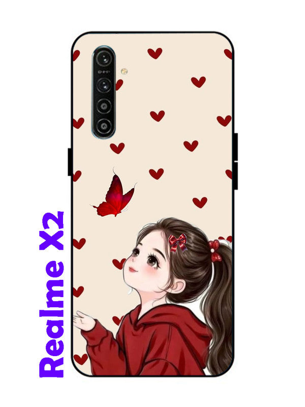 realme X2 Beautiful girl with red butterfly
