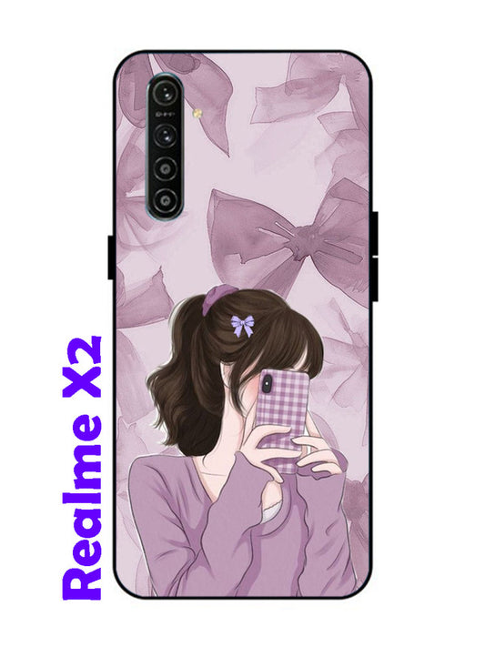 realme X2 Pinky Girl taking selfie