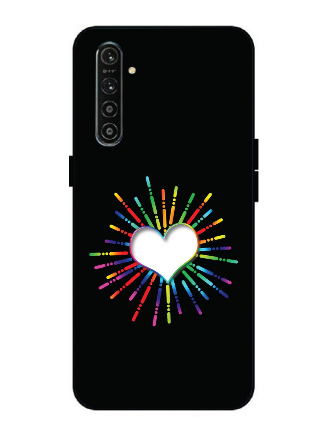 Realme XT Colourful Heart on Black