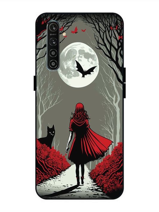 Realme X2 Scarlet Girl in Red Forest