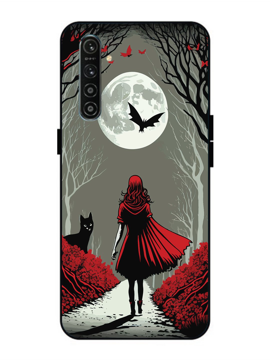Realme XT Scarlet Girl in Red Forest
