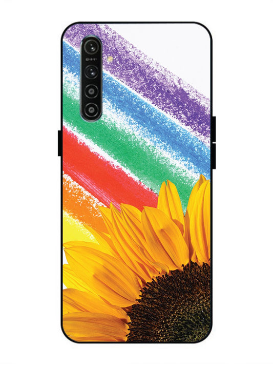 Realme XT Sunflower on Colourful Lines