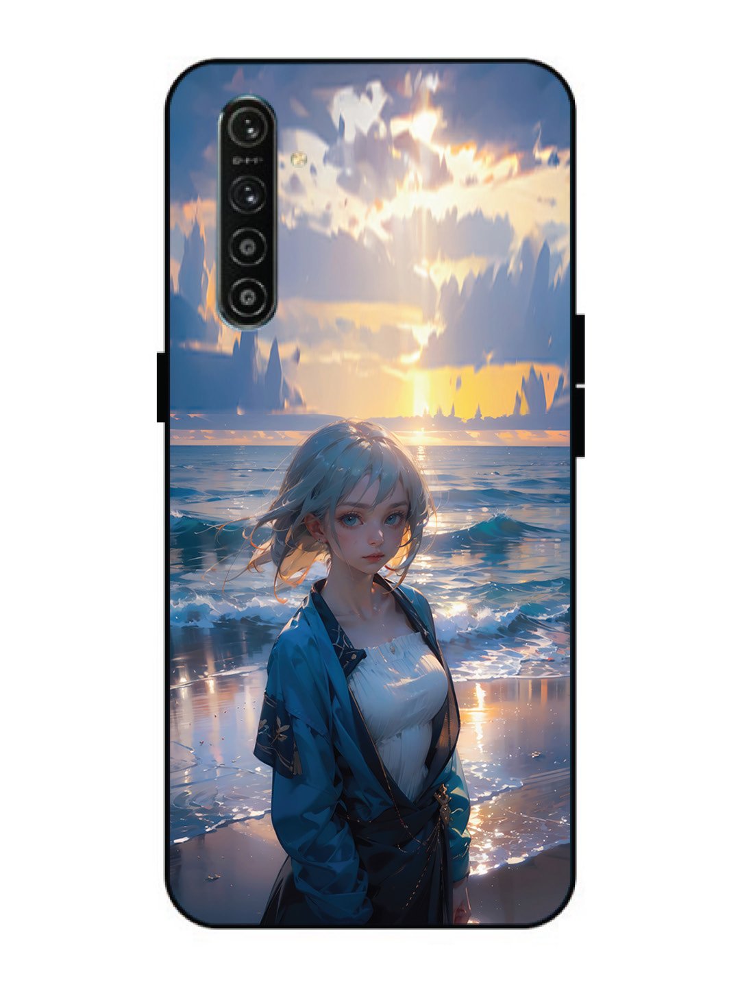 Realme X2 Anime Girl Beach Ocean Waves
