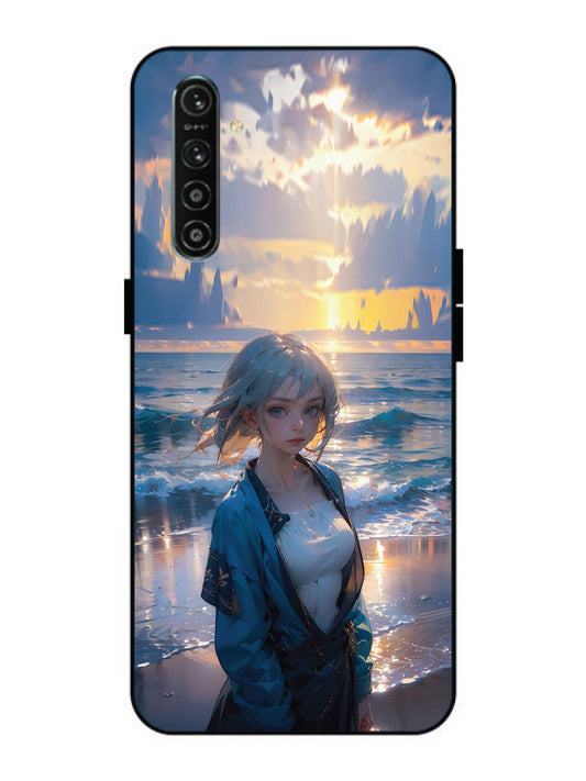 Realme X2 Anime Girl Beach Ocean Waves