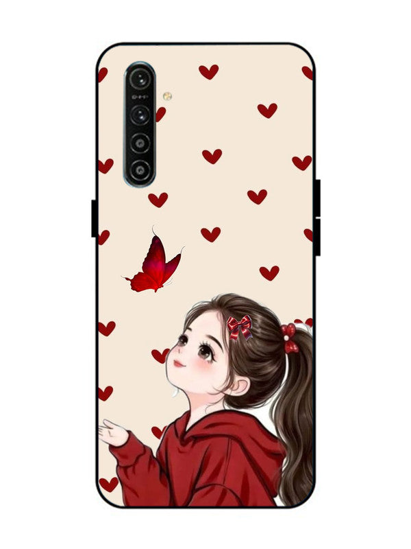 realme XT Beautiful girl with red butterfly
