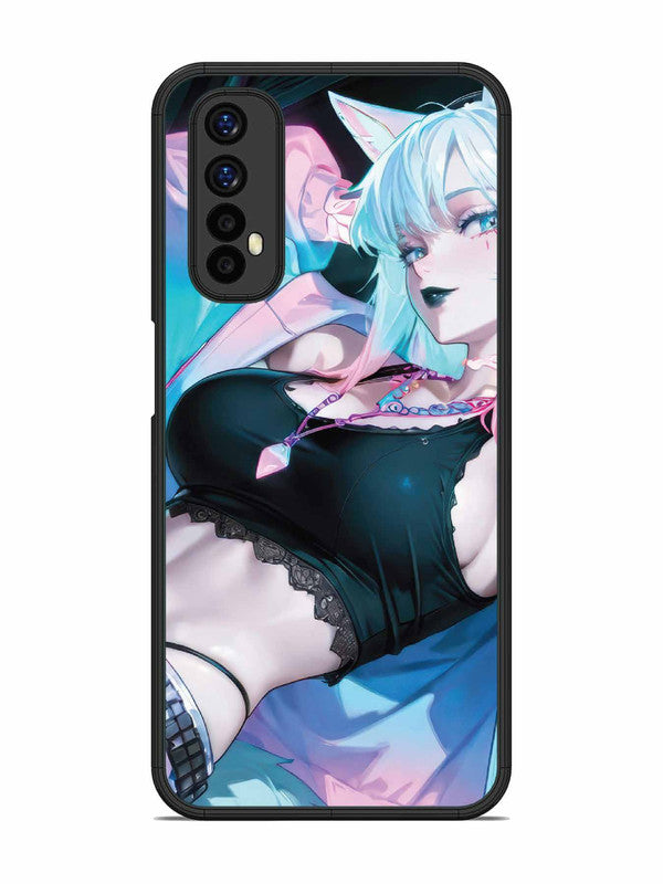 Realme Narzo 20 Pro anime girl fox headpohone white Hair