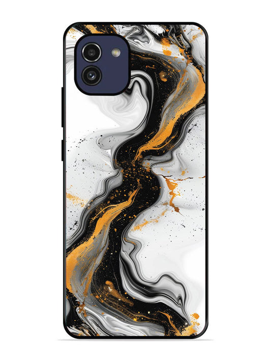 Samsung Galaxy A03 Black And Golden Marble Essence