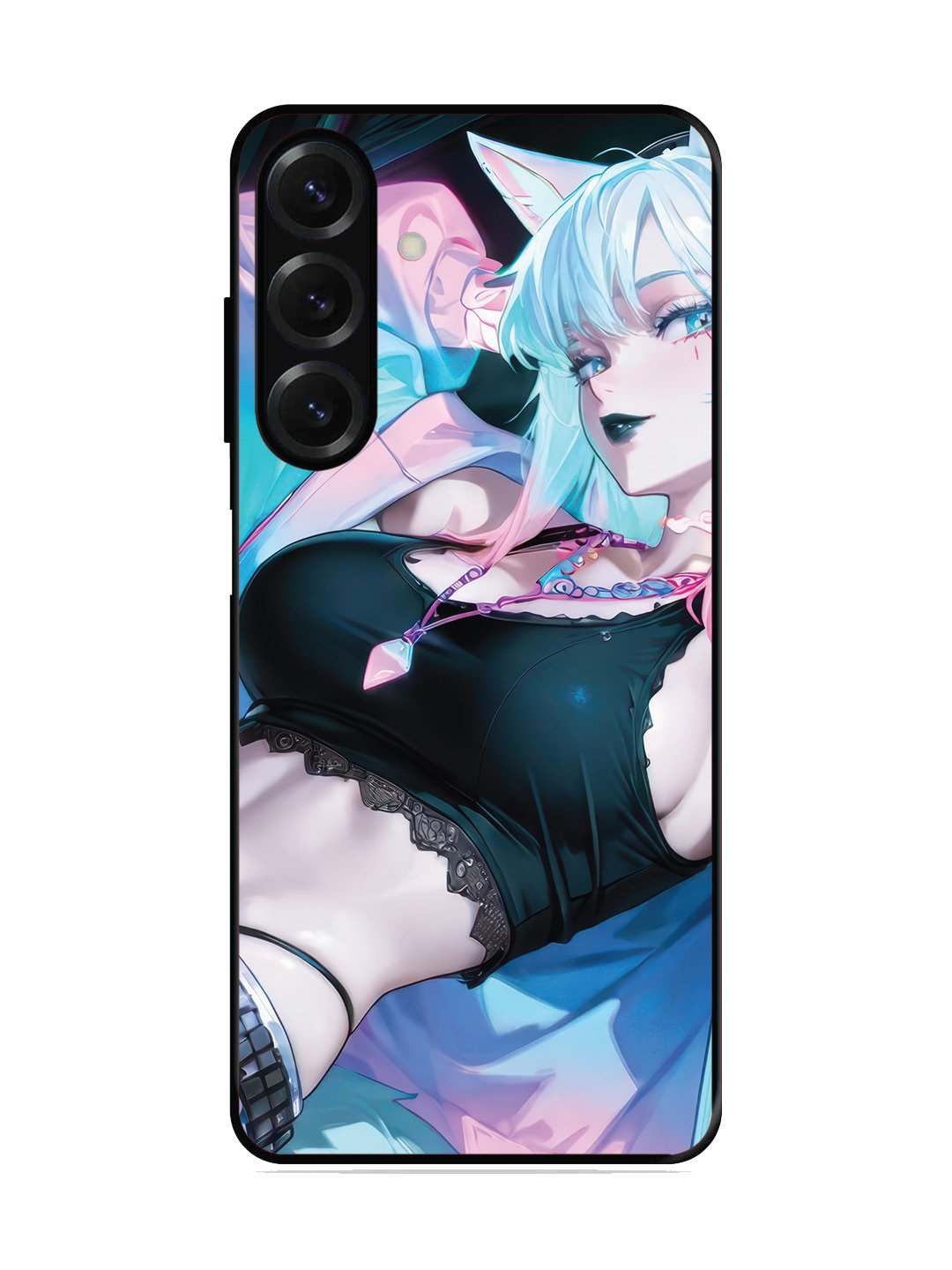 SAMSUNG Galaxy S24 Plus 5G anime girl fox headpohone white Hair