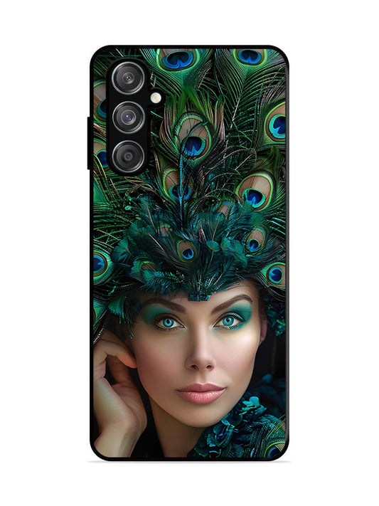 Samsung Galaxy M33 5g Girl with peacock feather Crown