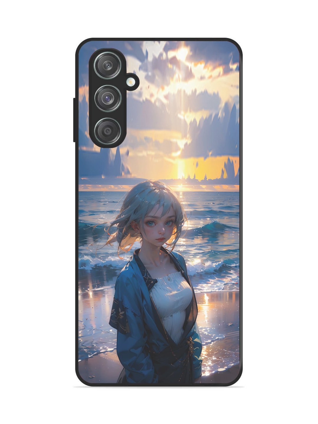 Samsung Galaxy F15 5g Anime Girl Beach Ocean Waves