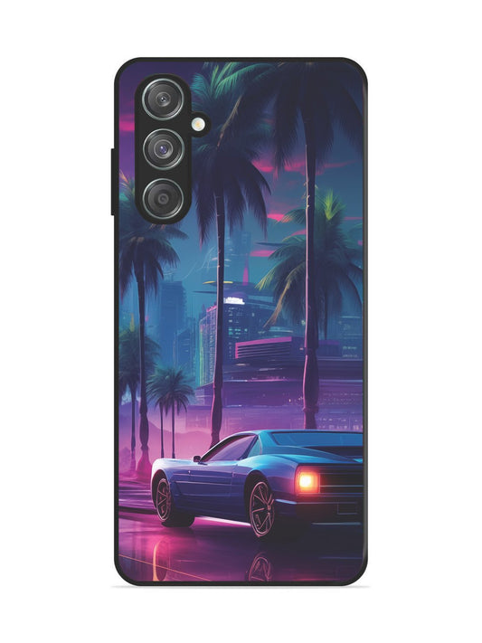 Samsung Galaxy F55 5g sunset-sports-car-city-palm-trees
