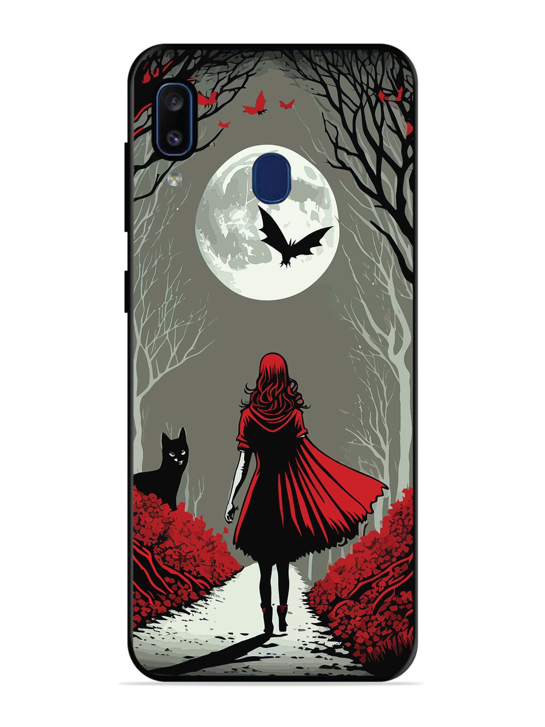 Samsung Galaxy A20 Scarlet Girl in Red Forest