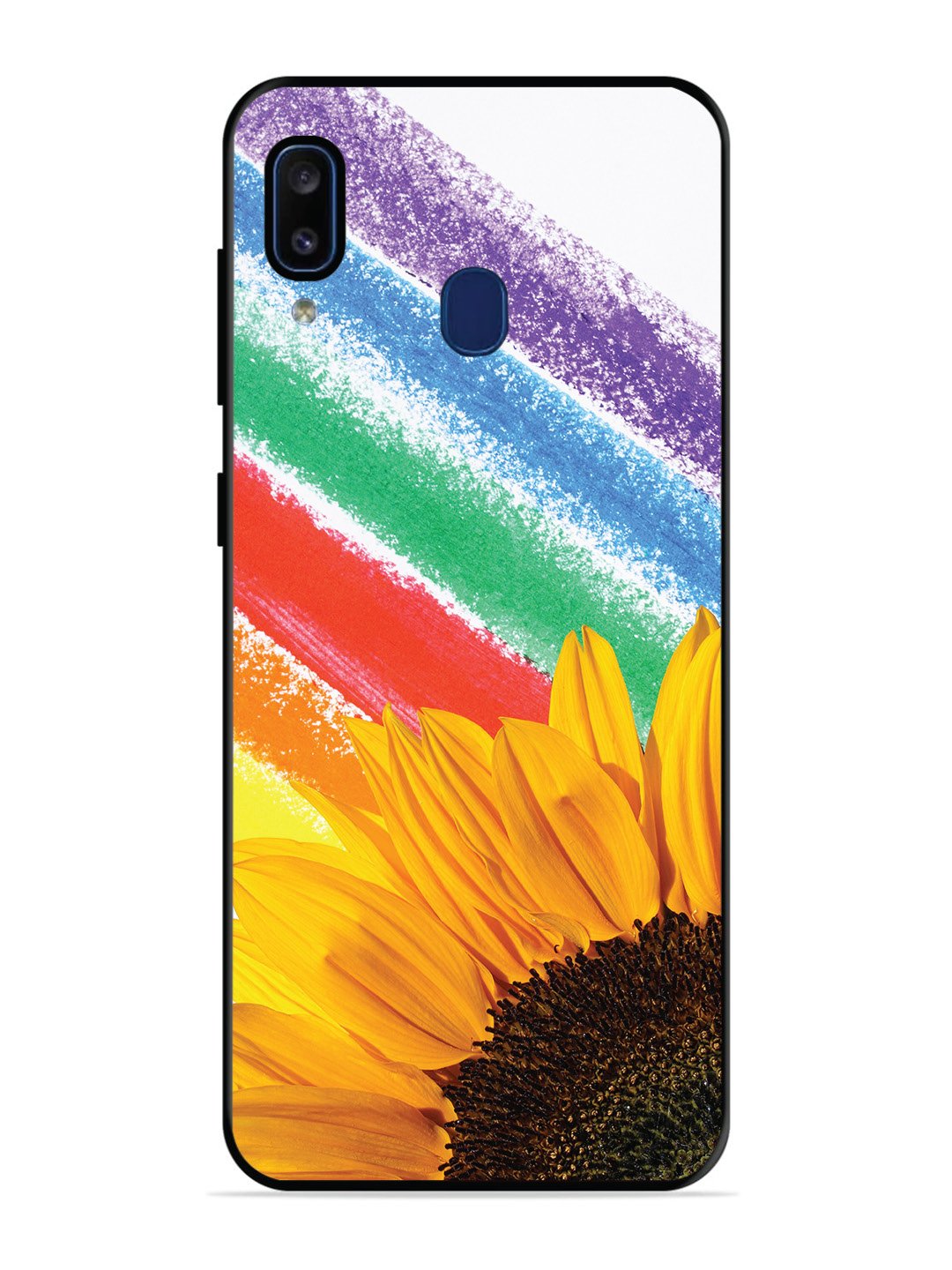Samsung Galaxy A20 Sunflower on Colourful Lines