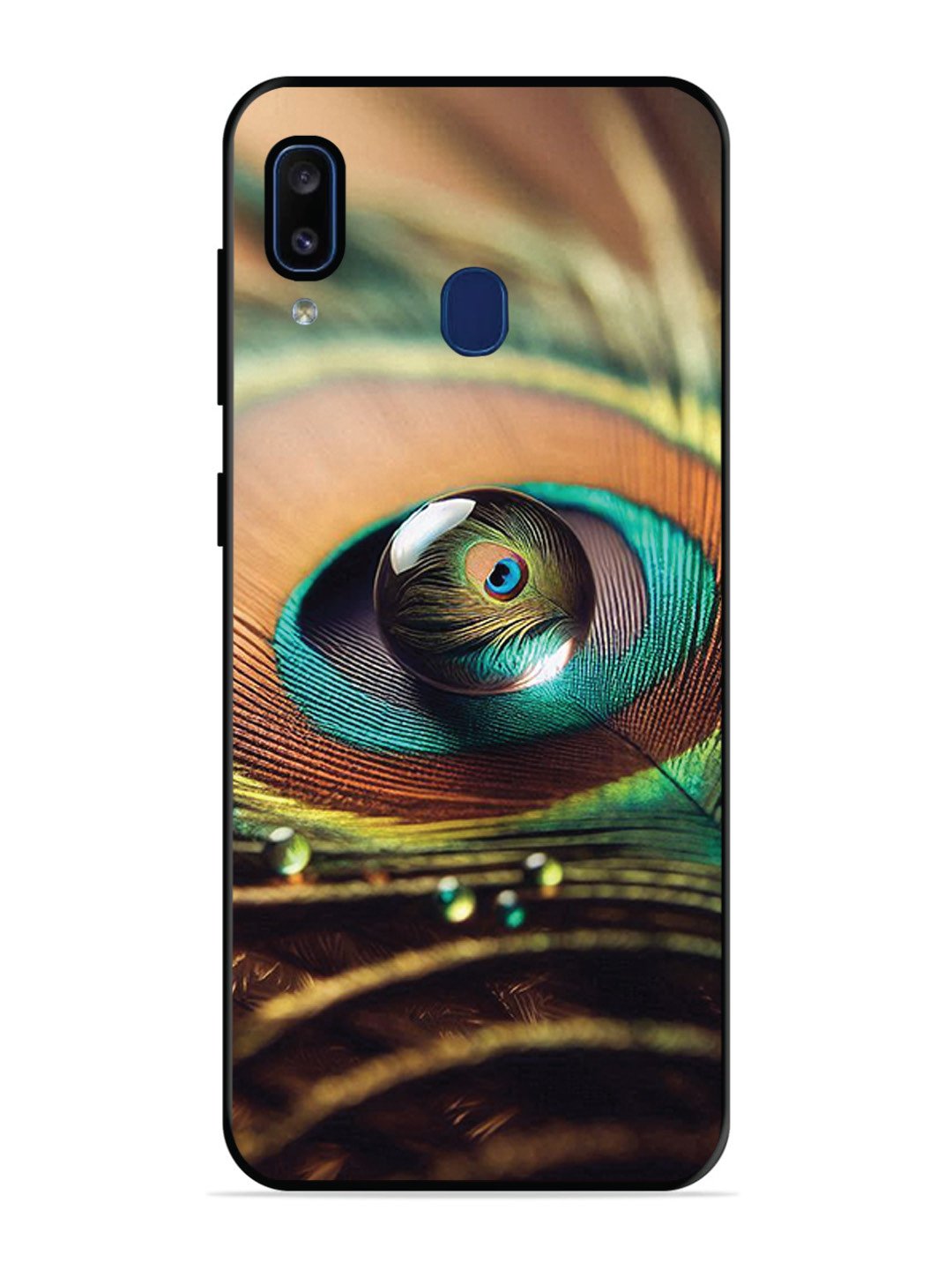 Samsung Galaxy A20 Water Drop On Peacock Feather