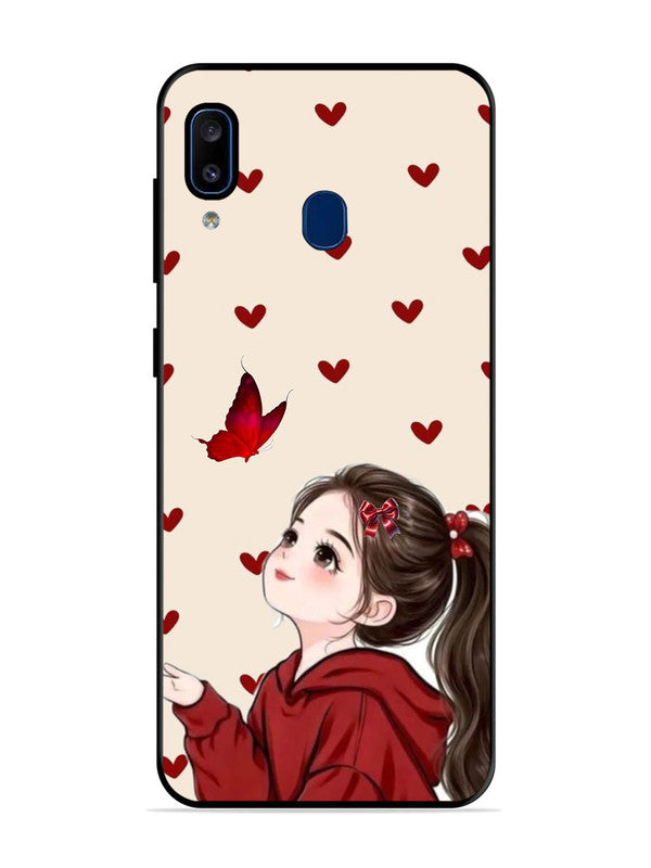 Samsung Galaxy A20 Beautiful girl with red butterfly