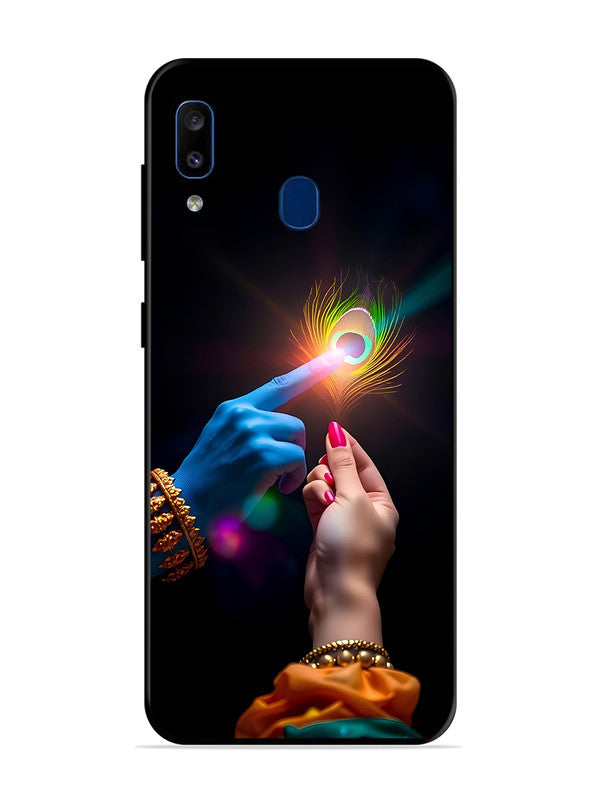 Samsung Galaxy A20 Radha Krishna touching feather