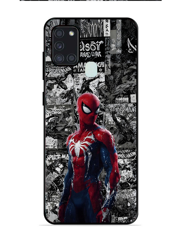 Samsung Galaxy A21s Spiderman Highlighted on News Paper