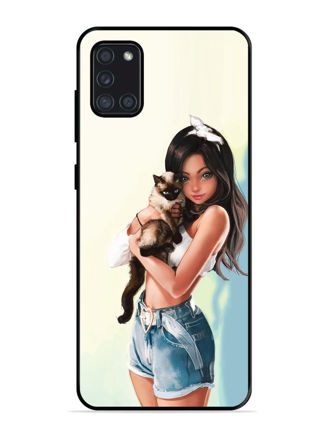 Samsung Galaxy A31 Cute Girl with Cat