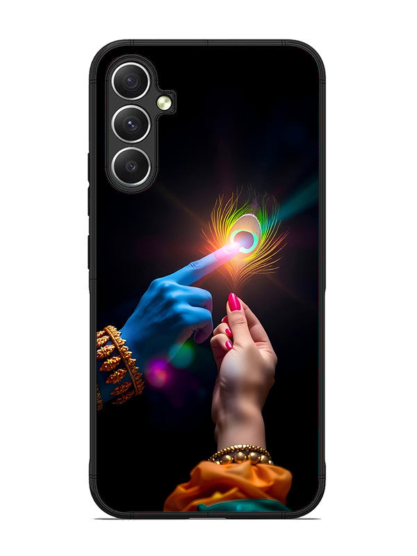 Samsung Galaxy A34 5G Radha Krishna touching feather