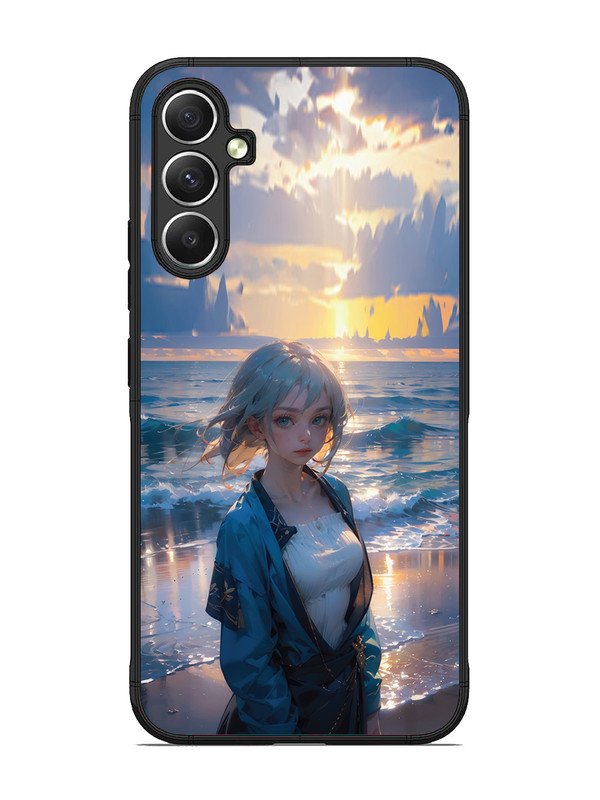 samsung galaxy a34 5g Anime Girl Beach Ocean Waves
