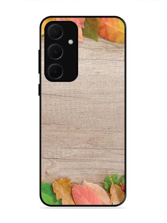 samsung galaxy a35 5g Autumn Leafs On Wooden Table
