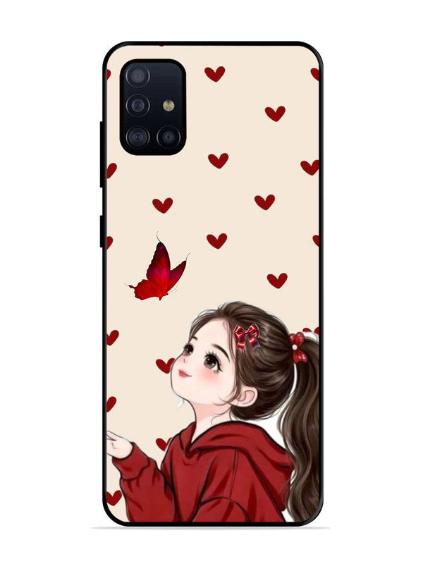 Samsung Galaxy A71 Beautiful girl with red butterfly