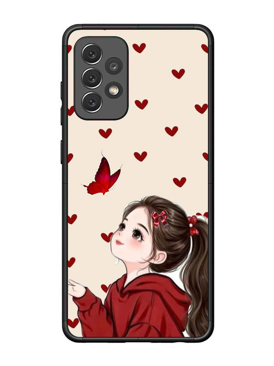 Samsung Galaxy A72 Beautiful girl with red butterfly