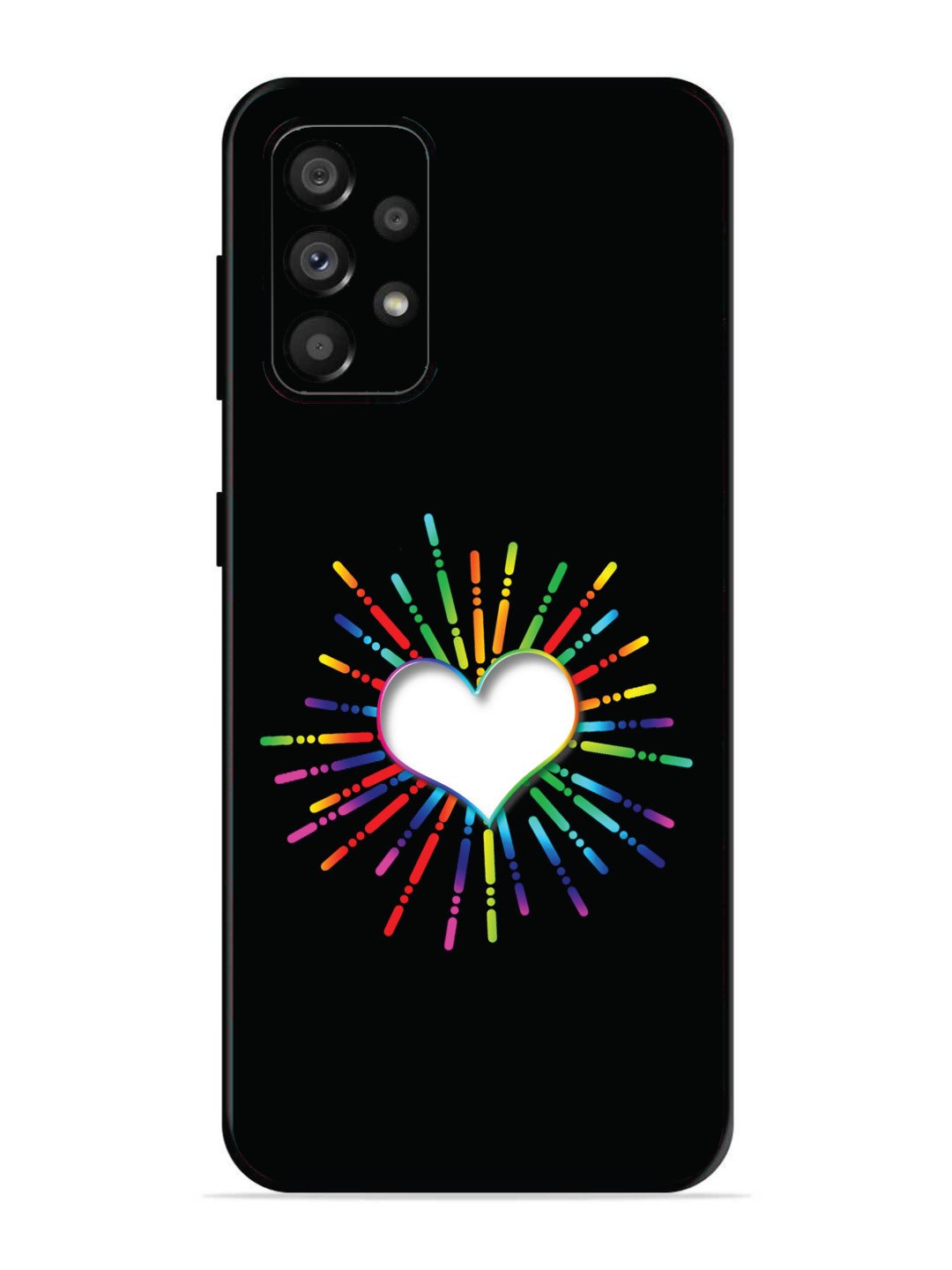 Samsung Galaxy A73 Colourful Heart on Black