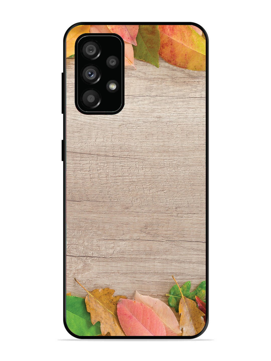 Samsung Galaxy A73 Autumn Leafs On Wooden Table