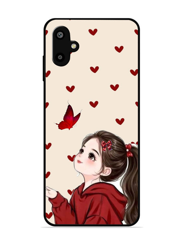 Samsung Galaxy F06 Beautiful girl with red butterfly