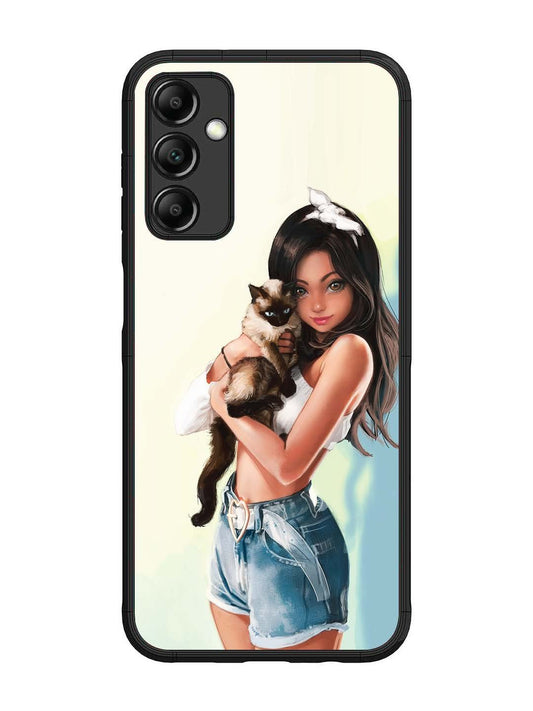Samsung Galaxy M14 4G Cute Girl with Cat